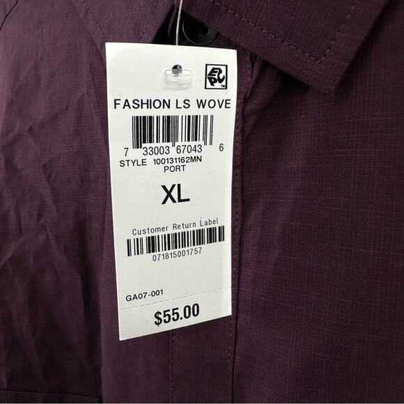 Alfani Pocket Button Down Dress Shirt in port Size XL - Picture 6 of 7